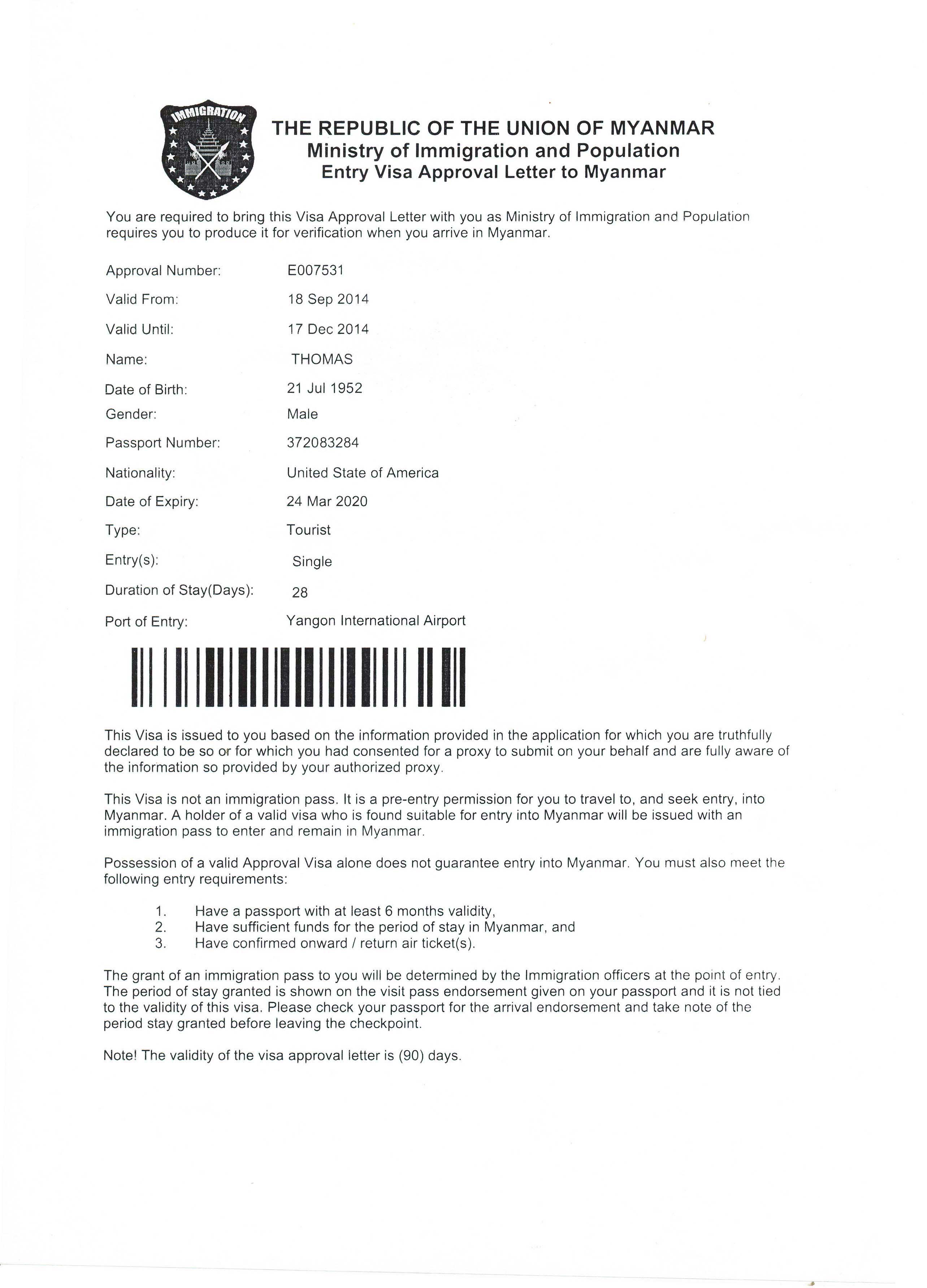 Visa Procedure for Tourist & Business